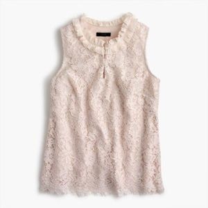 J.Crew Lace ruffle-neck top
